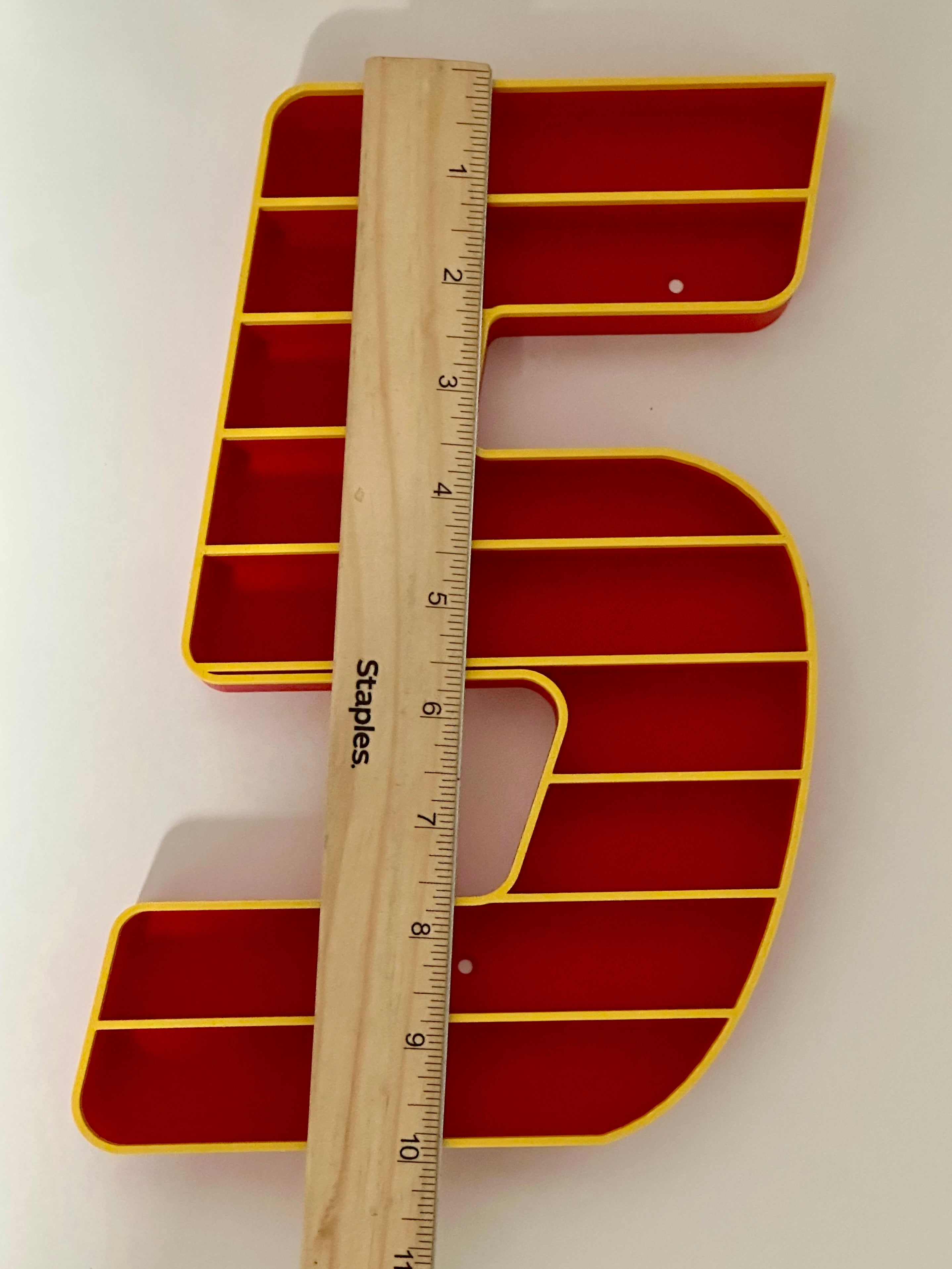 Lightning McQueen '95' Wall Shelf for Mini Cars | Kids Room Organizer