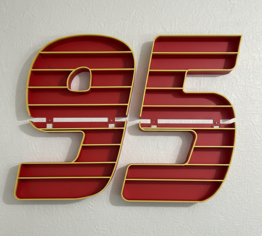 Lightning McQueen '95' Wall Shelf for Regular Cars | Kids Room Organizer