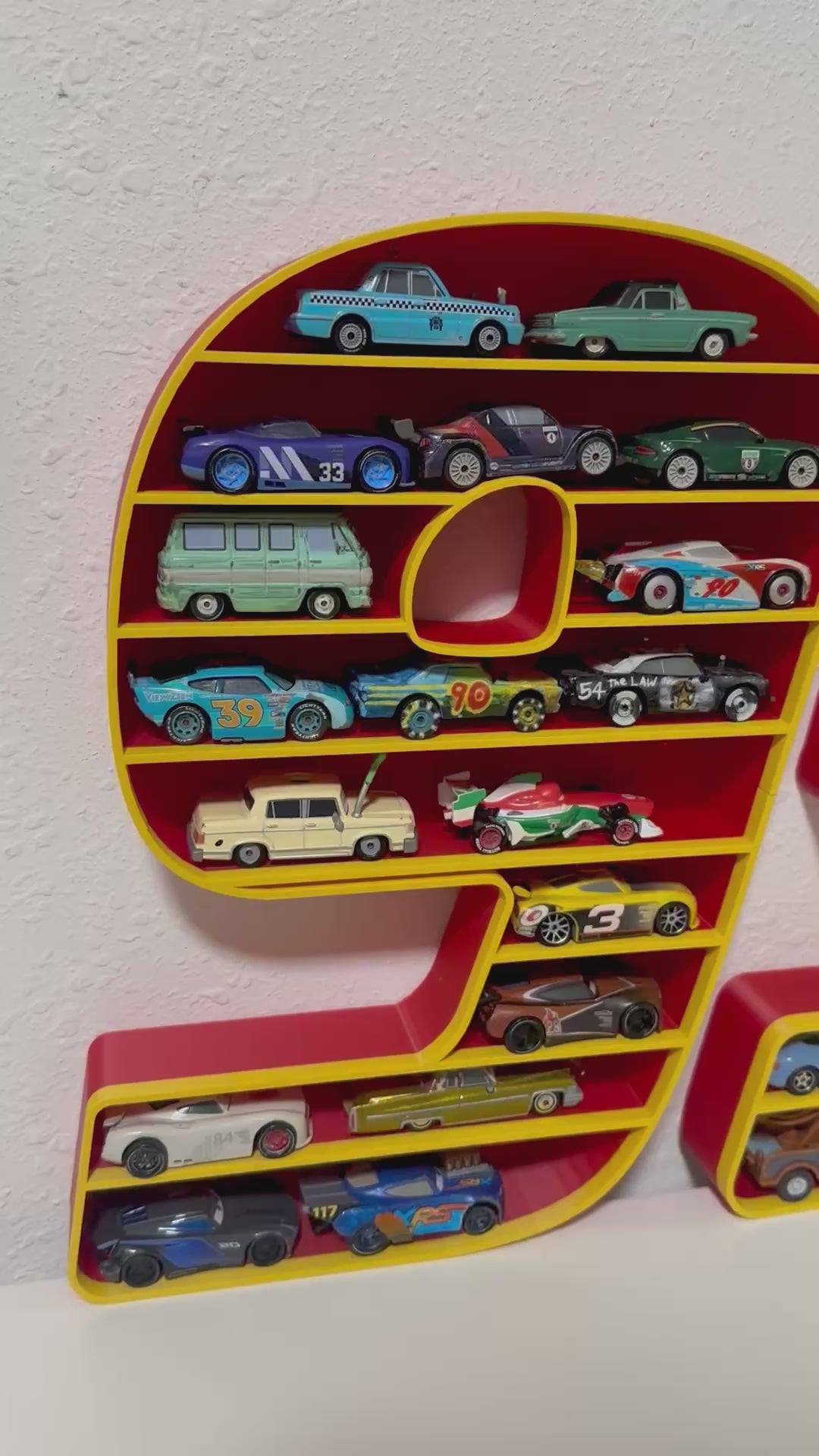 Lightning McQueen '95' Wall Shelf for Regular Cars | Kids Room Organizer